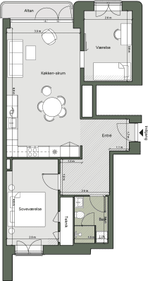Plantegning for: Bolig 003 <wbr> Grethe Ingmanns Vej 9, 1. tv