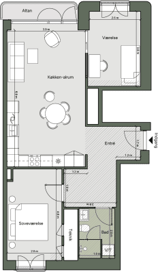 Plantegning for: Bolig 012 <wbr> Grethe Ingmanns Vej 9, 4. tv