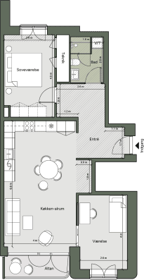 Plantegning for: Bolig 064 <wbr> Grethe Ingmanns Vej 21, 2. th