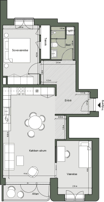 Plantegning for: Bolig 067 <wbr> Grethe Ingmanns Vej 21, 3. th