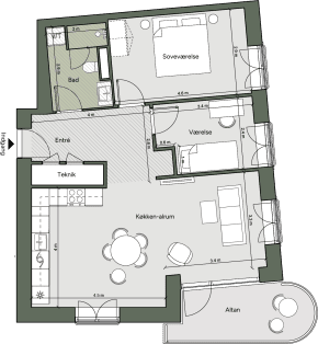 Plantegning for: Bolig 069 <wbr> Grethe Ingmanns Vej 21, 4. mf