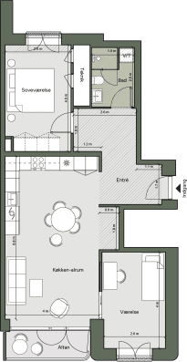 Plantegning for: Bolig 070 <wbr> Grethe Ingmanns Vej 21, 4. th
