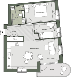 Plantegning for: Bolig 072 <wbr> Grethe Ingmanns Vej 21, 5. mf